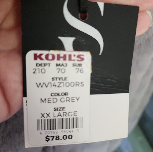 Simply Vera Wang Gray Faux Fur Hooded Zip Up Jacket Size XXL. - Picture 11 of 11